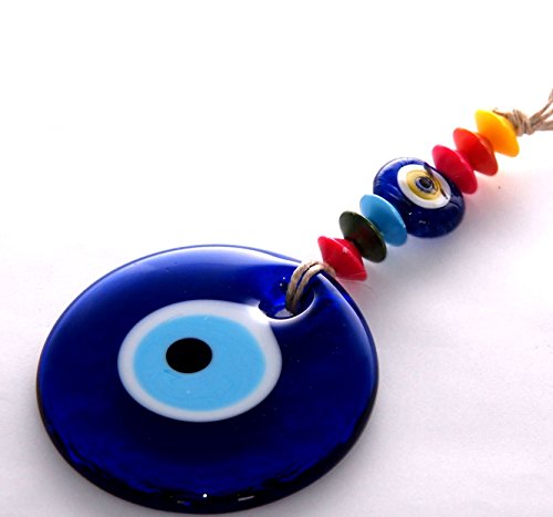 Nazar - Türkisches Auge - Wandhänger mit bunten Kunststoffperlen 24 x 8,5cm