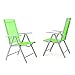 Produktbild 2er Set Klappstuhl Gartenstuhl Campingstuhl Liegestuhl in Komfortbreite – Sitzmöbel Garten Terrasse Balkon – klappbarer Stuhl aus Aluminium & Kunststoff - grün