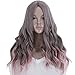 Produktbild Vococal® 65cm Damen Lange Gewellte Lockiges Haar Erweiterungen Perücken für Maskerade Party / Halloween / Weihnachten / Cosplay, Grau Rosa Ombre Haare Perücken