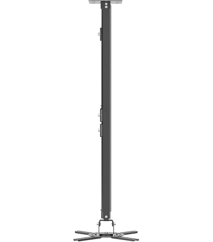 Suptek PR05LW Adjustable Projector Ceiling Mount | 780-1250mm Extension, 360° Rotate, 90° Tilt/Swivel For Projectors Up To 13.6kg (30 Lbs) - White