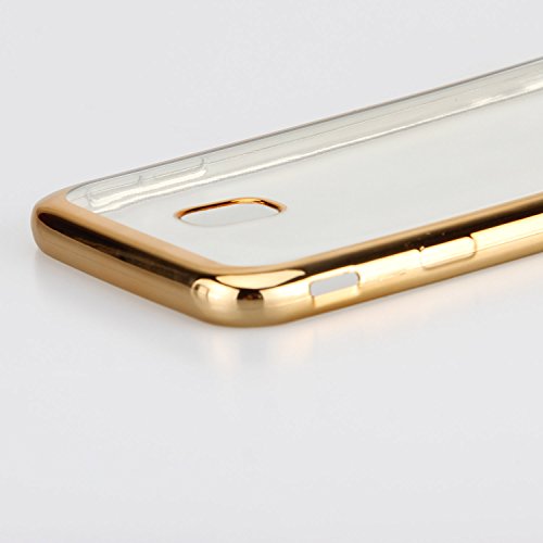 Ambaiyi Ultra Delgado Protecci  n Carcasa Bling Transparente Gel TPU Silicona Funda para Samsung Galaxy J3 2017 SM J330F   Android 7 0     dorado