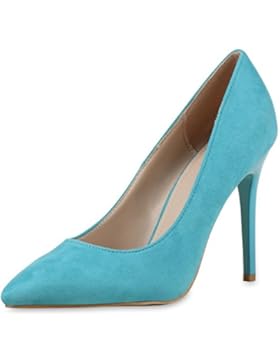 Spitze Damen Pumps Stiletto High Heels Lack Metallic Schuhe Partyschuhe Lackleder-Optik Hochzeit Jennika