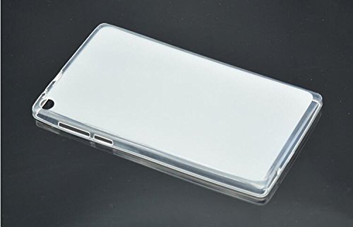 Lusee® Silikon TPU Hülle für Lenovo Tab 2 A7-20F Schutzhülle Case Cover Protektiv Silicone Backcover + Gratis Touchpen Eingabestift sowie Staubschutz halb transparent weiß - 3