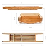 Relaxdays Bamboo Bathtub Caddy With Soap Rack, 6.5 x 69 x 14 cm, Adjustable Soap Dish, Natural Brown (Kitchen &amp; Home)