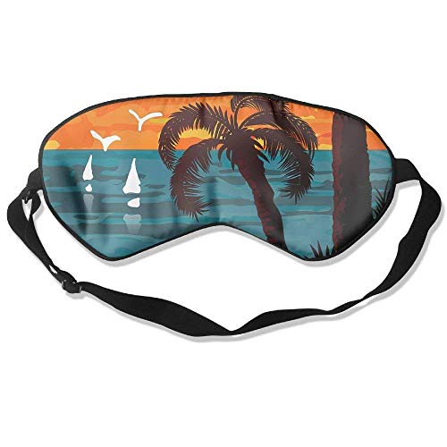 Preisvergleich Produktbild Seascape With Palm And Sails Sleep Silkworm Eye Mask