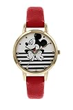 Mickey Mouse Damen Analog Quarz Uhr mit Leder Armband MK5090