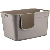 Herniks Tanos Yarı A&ccedil;ık Kedi Tuvaleti 54x40x32 - Bej