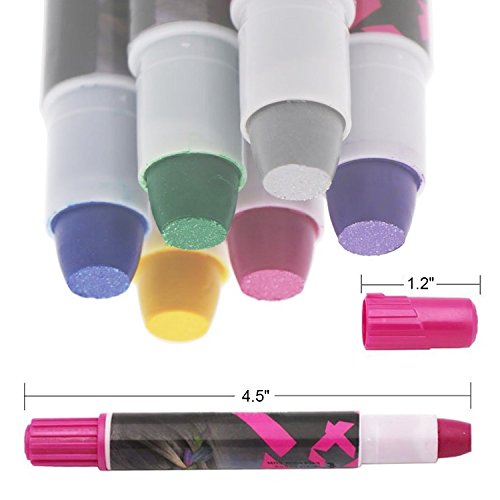 Haare Kreide – Metallic Glitter temporäre Haarfarben – Randkreide – kein Durcheinander – in Dichtstoff gebaut – Arbeiten auf allen Haarfarben – Farbe Essentials Set (6 Farben) plus Einweg-Handschuhen & Einweg-Umhange Von SySrion - 6