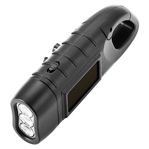 Simpeak LED Taschenlampe Handkurbel Solar Dynamo Karabiner Energie wiederaufladbare Taschenlampe für Camping Klettern Wandern - 4