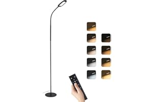 TOMSHINE Lampadaire sur Pied Salon, 126 LED lampe de lecture, 4 modes de couleur, 5 modes scène, Cou 360 ° Flexible, Infinite Dimmable, Télécommande & Touch Control, Détachable pour chambre salon