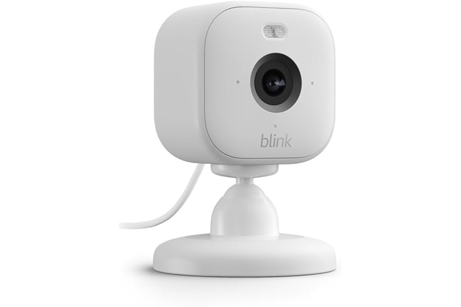 Blink Mini 2 – Plug-in smart security camera, HD night view in colour, built-in spotlight, two-way audio, motion detection, works with Alexa (White)