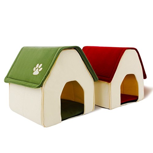 PAWZ-Road-Dog-House-For-Medium-and-Small-Pets-Color-Green-Red-Roof