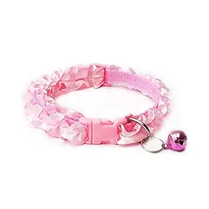 Litvibes Cat Collars Breakaway with Bell & Frill Design,Kitten & Small Dogs Soft Adjustable,Safe,Solid & Protection for Cats & Puppies,Cute Kitty Neckband with Frill Design-(Pink)