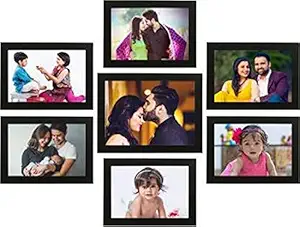 Shri Nath Creations Hanging Wall Photo Frame for Living Room Bedroom Pack of 7 (Size: 1 Unit 5 * 7 inch, 6 Units of 4 x 6)