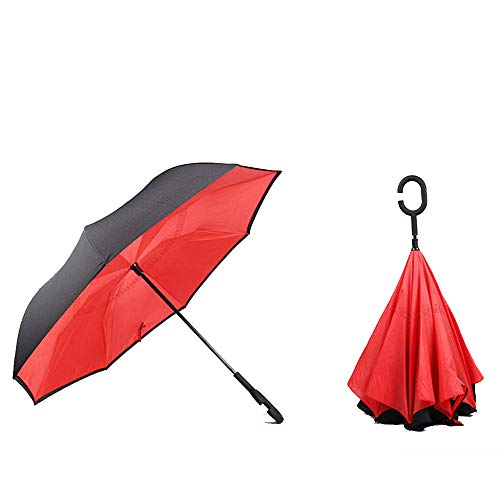 Preisvergleich Produktbild Joyfitness Doppelschicht Umgekehrter Regenschirm C förmiger Griff Reverse Folding Umbrella Anti UV Windproof Regenschirm