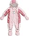 Playshoes Baby Girls 0-24M Fleece Lined Overall Polar Bear Snowsuit, Light Pink, 6-12 Months (Manufacturer Size:6-9 Months (74cm))