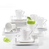 Das hochwertige Porzellan Kaffeeservice Gitana hat eine edle Form, die gleich ins Augen sticht, ein echter Blickfang auf den gedeckten Tisch