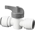 Qrity 1/4" Inline Tap/Shut-Off Valve/Isolation Valve, Reverse Osmosis Water Filtration System Water Pipe Control The Switch Valve of The Filter Water Pipe, 1 Piece