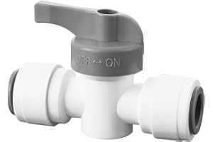 Qrity 1/4" Ósmosis Inversa Válvula De Cierre En Línea, Válvula En Línea De Grifo/Tubo/Válvula De Aislamiento, Sistema De Filtro De Agua De Ósmosis Inver, 1 Piezas Conector