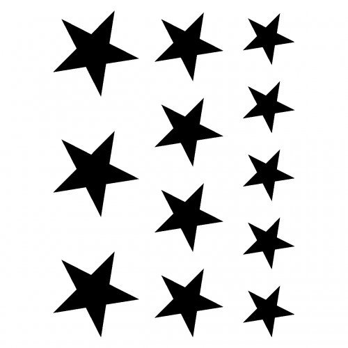 Wandsticker Sterne Set 'gefüllt' 15x20cm schwarz