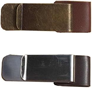Union Tesco 2 PCS Retro Style Traveler Notebook Leather Pen Holder Pencil Loop Stainless Steel Clip