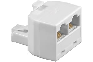 goobay Wentronic RJ-45 Adapter - adaptateurs et connecteurs de câbles (RJ-45 M, 2X RJ-45 FM, Mâle/Femelle, Blanc)