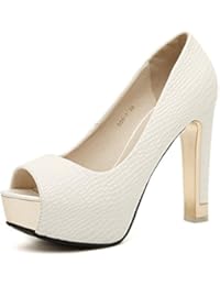 YOGLY Zapatos de Tacón Alto de Mujer Peep Toe Sandalias Sexy Para Discoteca Zapatos Tacón Plataforma Zapatos de Moda Primavera/Verano 2018