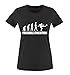 Produktbild Comedy Shirts EVOLUTION FUSSBALL - Schwarz - WOMEN T-SHIRT by DoubleM Gr. XXL