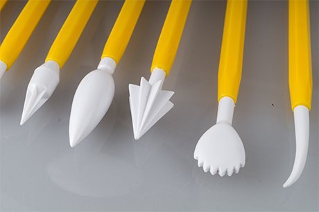 SUNJAS 11 Set Modellierwerkzeug Ausstecher Ausstechform Glätter Fondant Torten Kuchen Marzipan Süßigkeiten Backen Kit Deko - 6