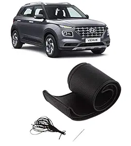 BIGZOOM Art Leather Car Steering Wheel Cover for Hyundai Venue