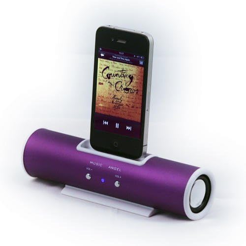 Tube Dock Speaker Docking Station For Apple iPhone's/iPod Touch - 30 Pin Dock (Purple)