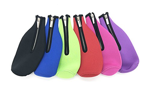 Bier Flasche Dosenkühler, Kammty 6 Stück 500 ml (17,6 oz) Neopren Reißverschluss Bier Kühler Coolies Isoliert Klappbar Bierflaschen Kühler Halter Funny Girly Flasche für Bar, Geburtstag, Outdoor Abendessen, 6 Farben - 2