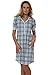Italian Fashion Yara Short Sleeve Maternity/Nursing Nightdress,Size L,Black-Blue