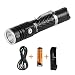 Produktbild ThorFire TK18 Set Ramping UI Taschenlampe, 1200LM Taktische LED Taschenlampe IPX8 Wasserdicht 5 Modi Momentary-On für 1 * 18650/2 * CR123A Akku (Mit 18650 Akku & Ladegerät & Ladekabel)