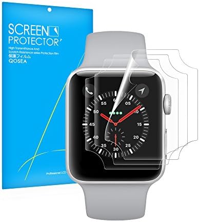 Apple Watch Series 3 42mm Screen Protector [3 Pack], Siuber Full Coverage Ultra-thin Screen Protector Anti Glare Anti-Scratch Explosion-proof Bubble-Free Ultra Clear Guard Shield Film for Apple Watch Series 3 42mm