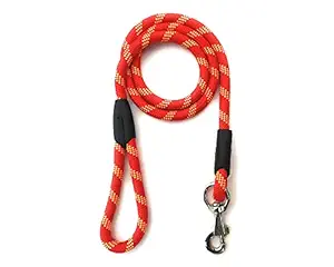 PetWag Nylon Rope Leash for Large & Giant Dogs, Extra Large (XL), 6 Ft, Red - 15mm