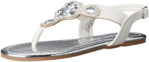 Kensie Girl Girls' KG32176 Sandal, White, 4 M US Big Kid