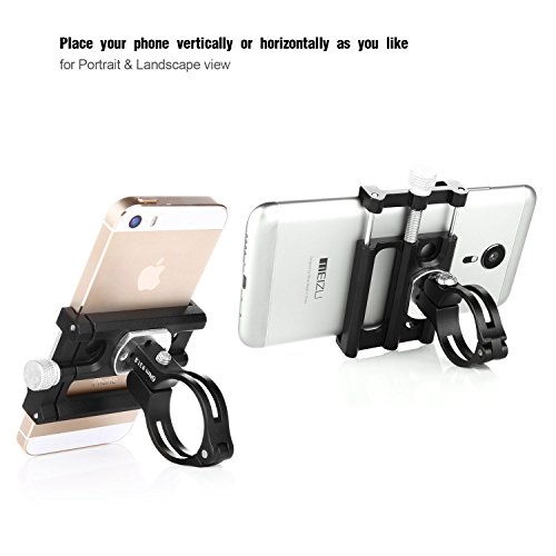 Alloy Fahrrad Handy Halter Halterung, GVDV Fahrradhalterung Stander Fahrradhalterung Lenkerhalter Universal-Fahrrad und Motorrad-Telefon-Einfassung Cradle für iOS, Android Smartphones, GPS und andere kompatible Geräte - 2