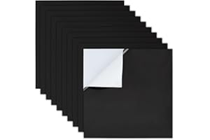 BENECREAT 10 feuilles de Papier de Test de Gravure lasers Noir, Papier de Marquage lasers Adhésif 20x20cm, Matériel de Gravure lasers pour Machine à Graver