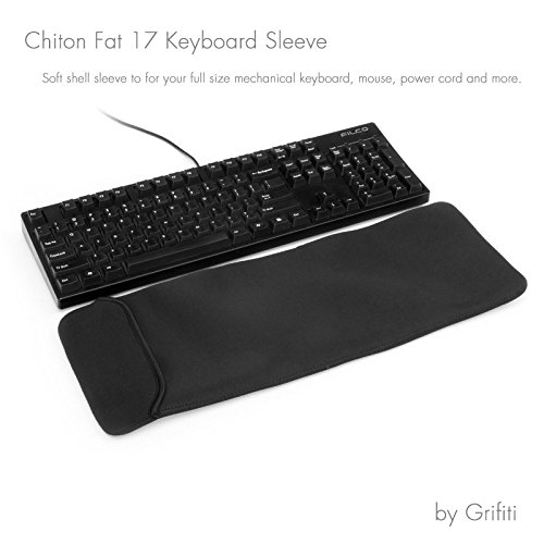 Grifiti Chiton Fat 17 Neopren-Hülle für Tastatur, 16,5 cm x 45,7 cm, für 10keyless Mechanical Standard-Tastaturen, Logitech Amazon Basics, Ivation, Azio, Razer, Steelseries, CM Storm, CM Quickfire und andere Fat 10keyless Tastaturen (43,2 – 48,3 cm) mit Maus-Tasche - 5