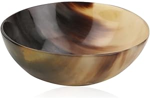 Handicrafts Home Ox Horn Shave Brush Bowl Lathering Up Shaving Soap Cup Mug Palm Dish Real Handmade Bowls – Christmas Gifts (6 Inch Diameter)