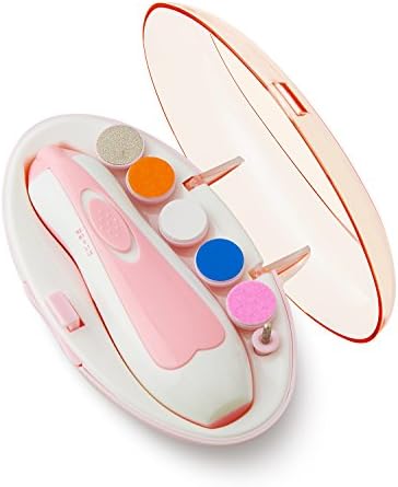 Todoxi Safe Babys Manicure Set Portable 6-in-1 Professional Pedicure Grooming Kit Beauty Nail File Polish Brush Trimmer Tool Set Nail Care System - Pink