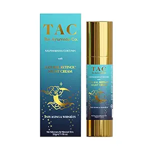 TAC - The Ayurveda Co. Retinol Face Cream For Winter For Women & Men Daily Use With Hyaluronic Acid & Vitamin E For Glowing Skin, Sulphate And Paraben Free - 50gm