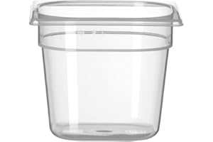 ‎HENDI HENDI Gastronormbehälter, Temperaturbeständig von -40° bis 80°C, Skalierung, Geruchs- und geschmackneutral, 2,4L, Polypropylen, GN 1/6, 176x162x(H)150mm, Transparent