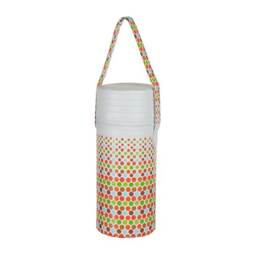 Universal Insulated Thermal Bag with Plastic Insert -- SINGLE BAG -- Baby Bottle Warmer & Cooler -- Fits Most Bottles -- MIXED CIRCLES