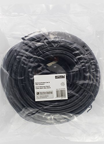 mumbi 20m Cat.6 Ethernet Lan Netzwerkkabel – Cat.6 FTP (RJ-45) 20 Meter Kabel in schwarz - 6