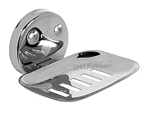 Indorox Soap Dish for Bathroom/Kitchen Stainless Steel Soap Holder (Silver, Large) (Standard)