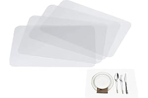 Thstheaven genomskinliga bordstabletter i plast set för matbord, håller bord eller skrivbordsduk renare, tvättbar, värmebestä