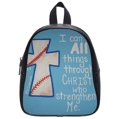 Bible Verse I can do all things through Christ who strengthens me Backpack Kid's School Bag 13 inch