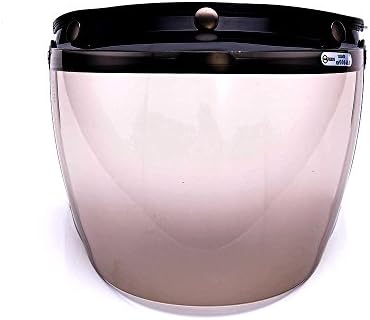 Hottong 3-snap Motorcycle Helmet Visor Wind Face Shield Flip Up Down Lens(Light Smoke)